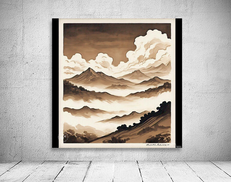 Ink brush landscape 2 Wall Preview