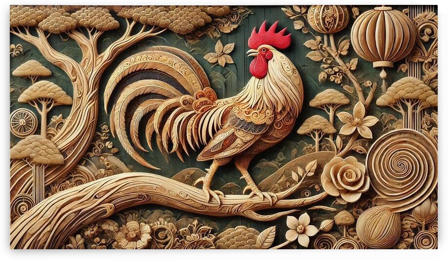 Wooden Rooster by Adel AbdElaly