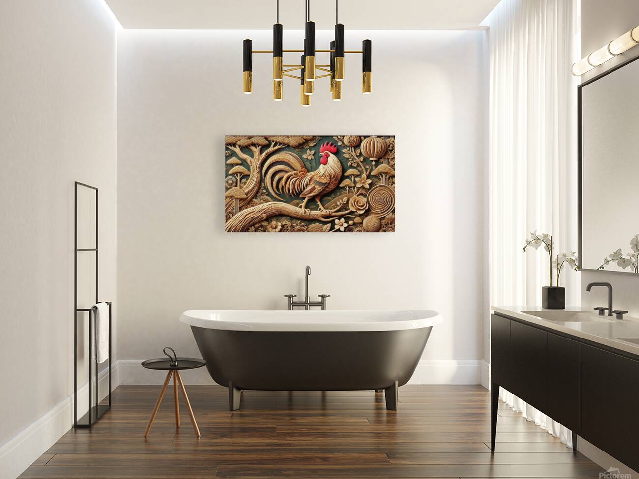 Wooden Rooster Reproduction