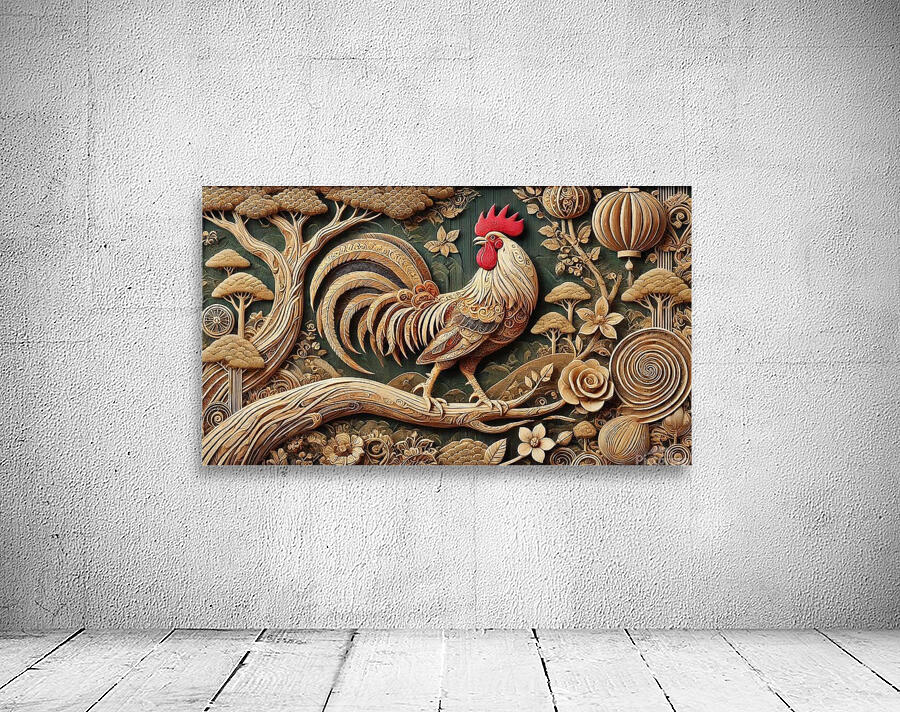 Wooden Rooster Wall Preview