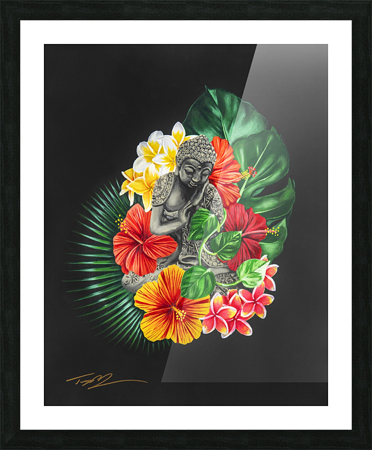 Buddha and Plants Picture Frame print