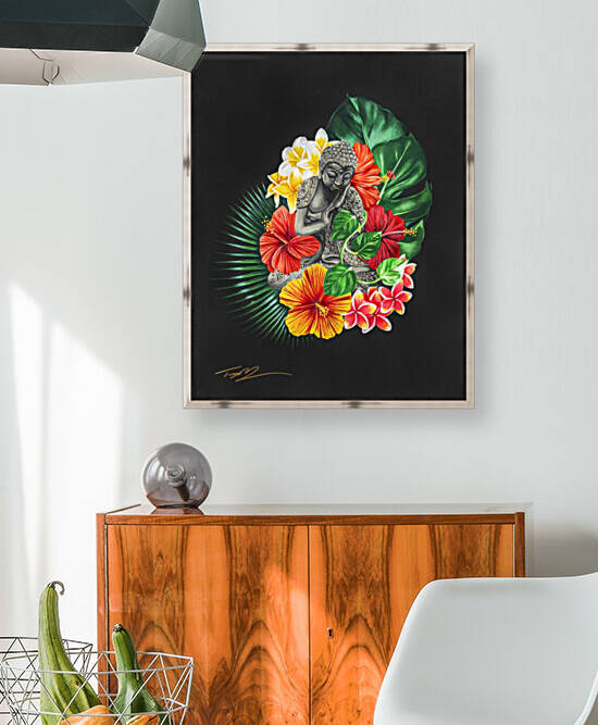 Buddha and Plants by Artist Jones