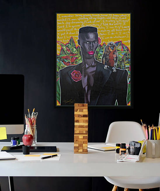 Lady Grace Jones nod to Frida Kahlo by Artist Jones