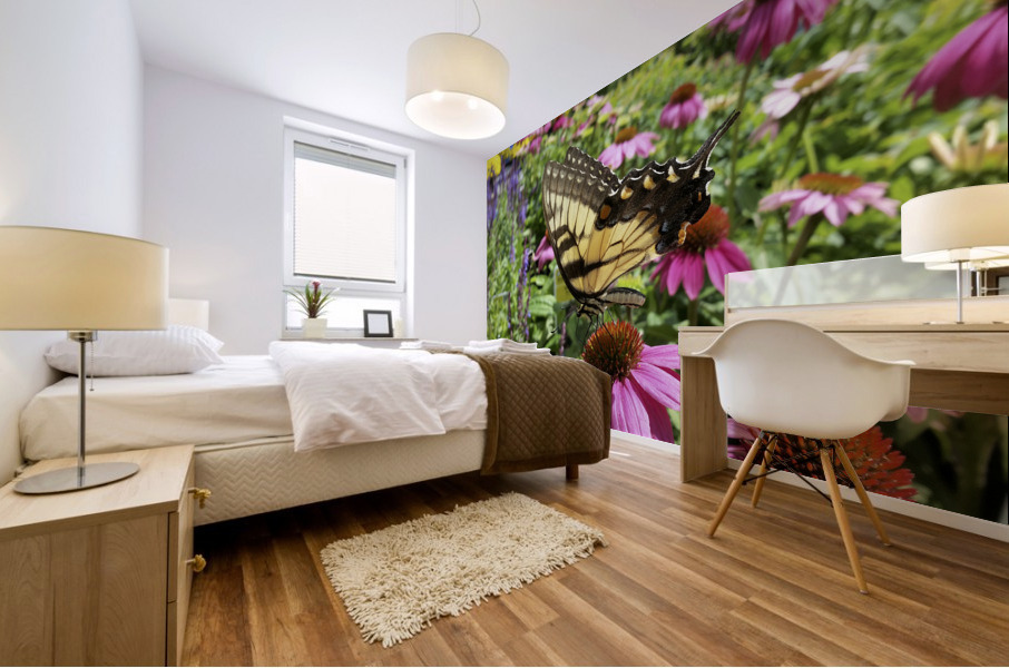 Yellow Butterfly Mural print