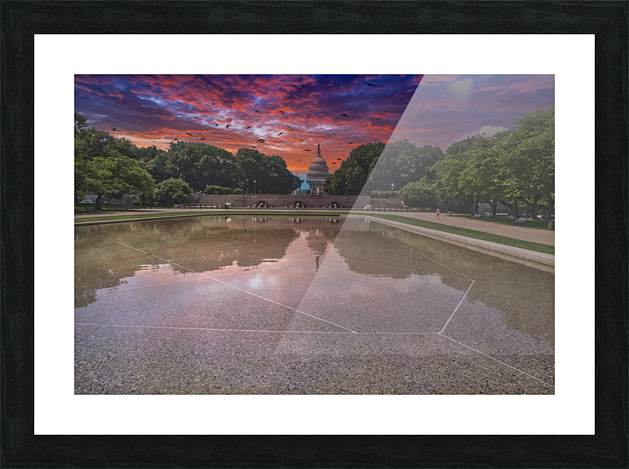 US Capitol Sunset Picture Frame print