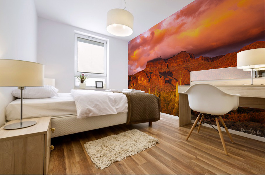Sunset at Superstition Mural print
