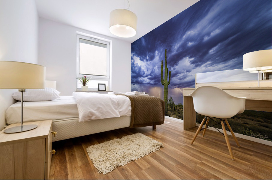 Double Strike Saguaro Mural print