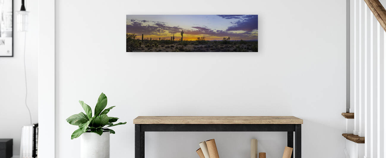 Sunset Pano at White Tank by SoapBoxintheSky