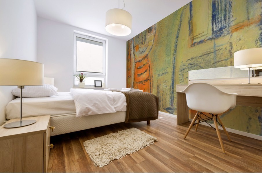 Yellow  Cat Mural print