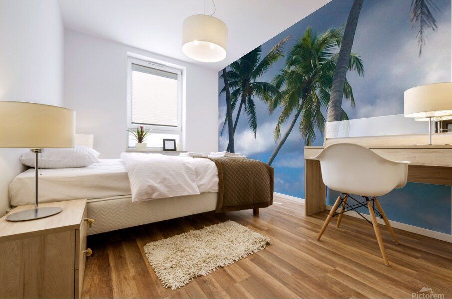 Motu Mahaea Palms Mural print