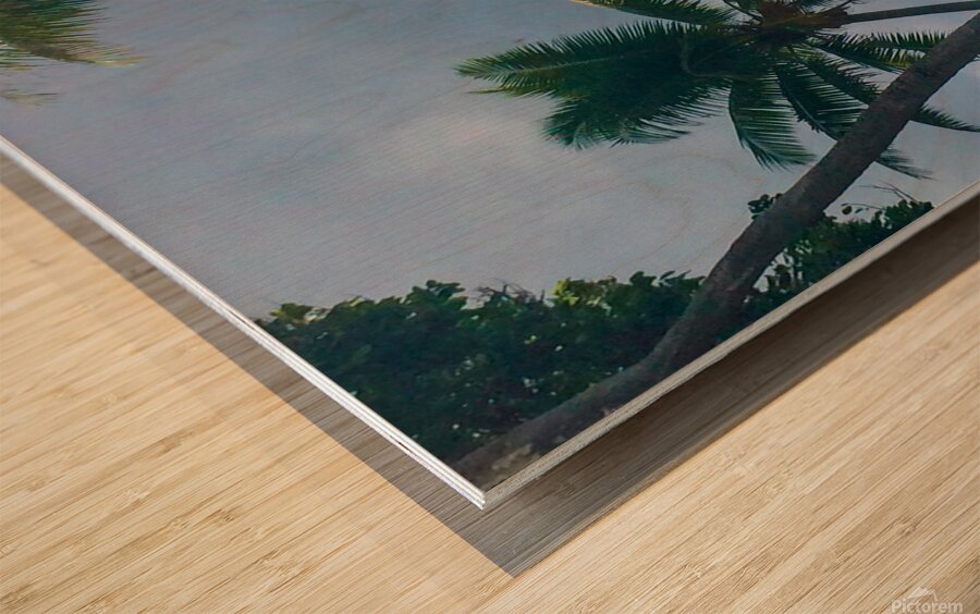 Motu Mahaea Palms Wood print