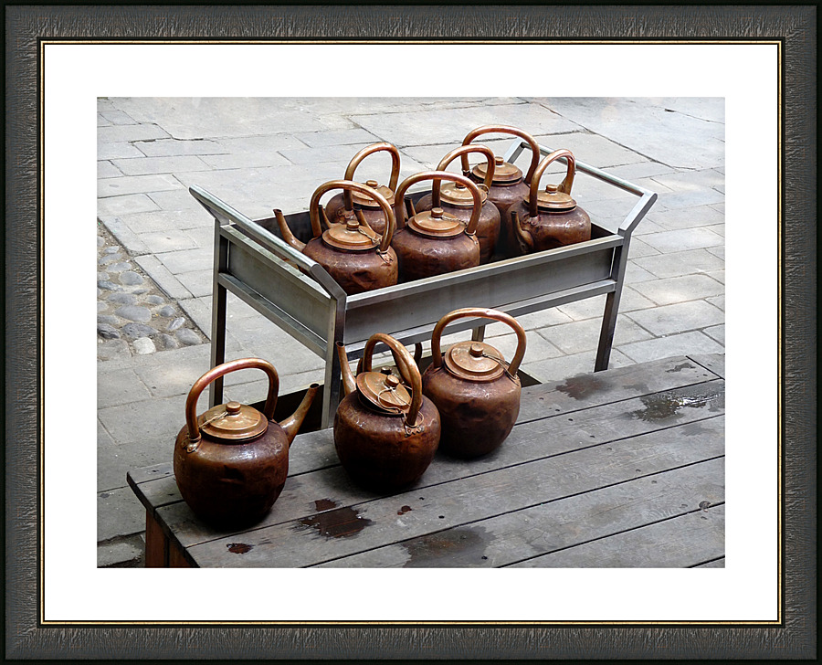 Chinese Water Pots Picture Frame print
