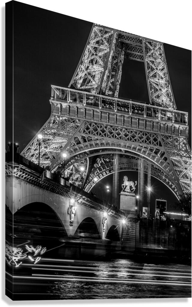 pont d iena bridge at night  vertical 3454 Chapte Canvas Print
