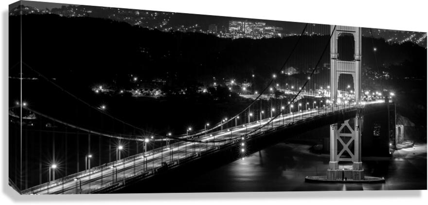 golden gate bridge presidio night  panoramic 2781 Canvas Print