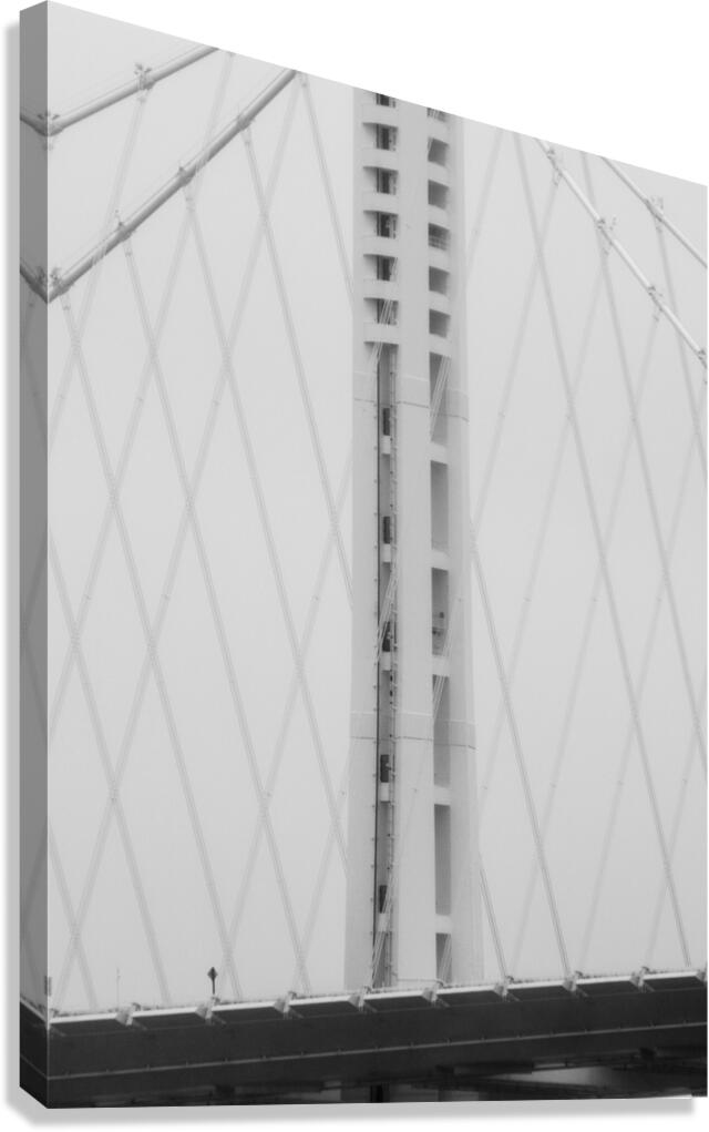 oakland bay bridge mist fog  vertical 2856 Spire Canvas Print