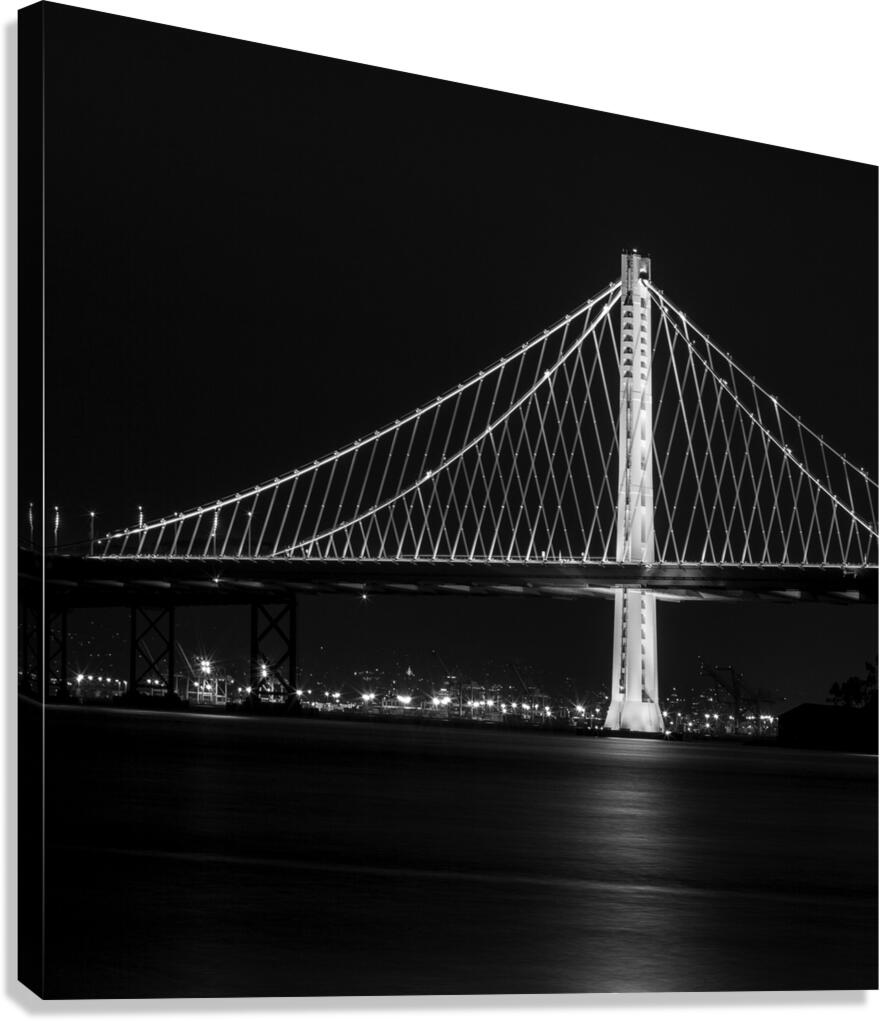 new sf bay bridge night  square 2945 Clipper 13k. Canvas Print