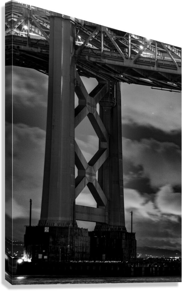 sf bay bridge support base  vertical 3330 Dwight Canvas Print