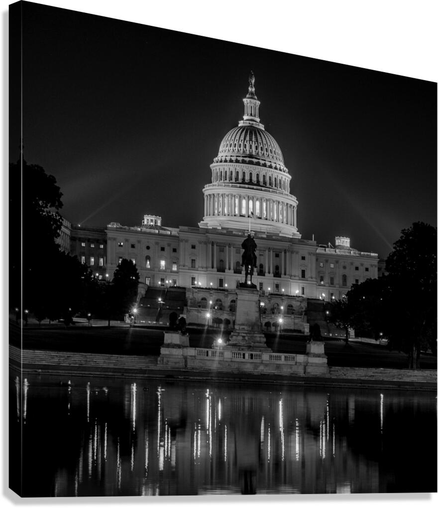 us capitol building at night  square 409 Symbol 1 Canvas Print