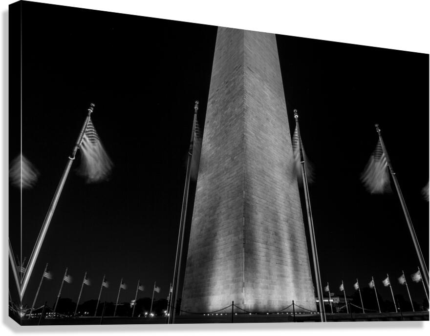 washington monument us flags  horizontal 2515 Ban Canvas Print