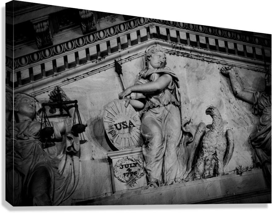 usa july 4 1776 us capitol building  horizontal 3 Canvas Print