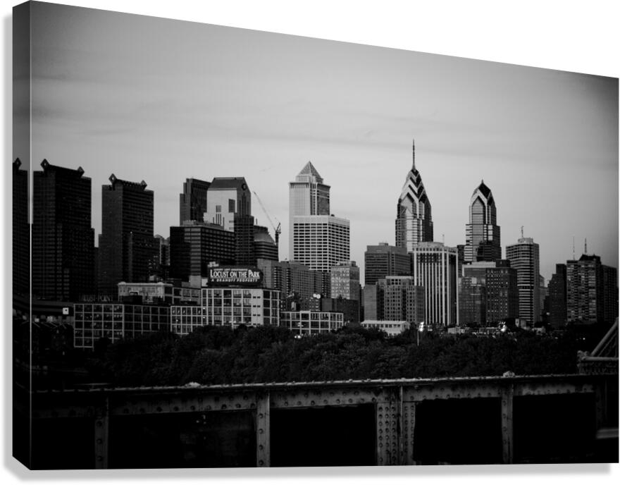 philadelphia skyline pre comcast tower  horizonta Canvas Print