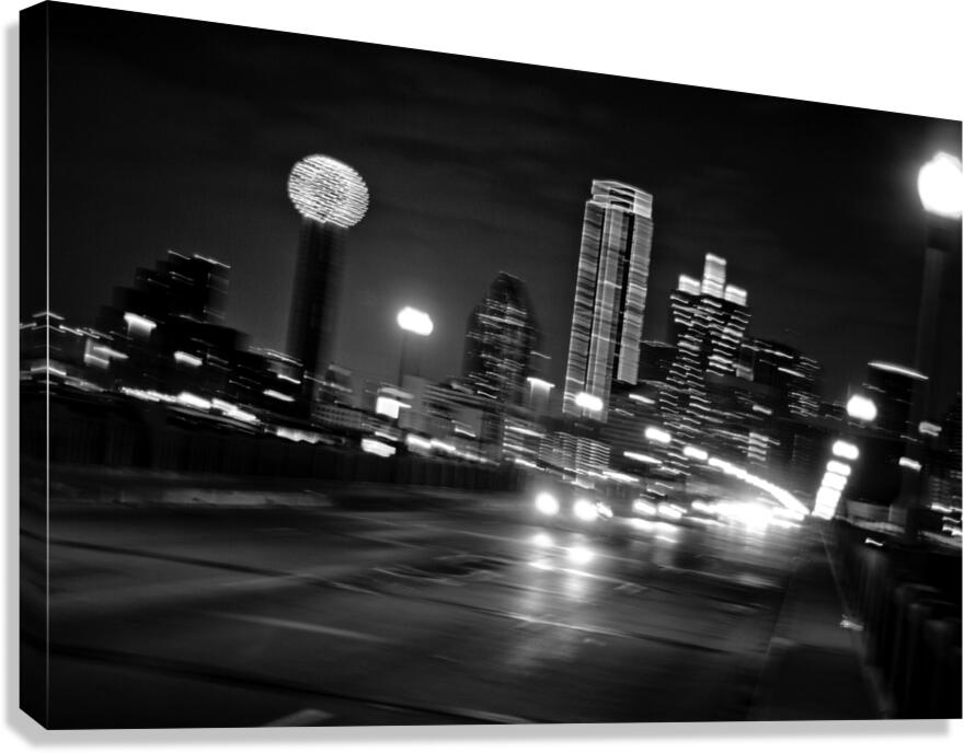 downtown dallas houston viaduct  horizontal 767 B Canvas Print