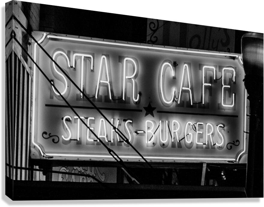 star cafe at night  horizontal 2127 Cafe 13k Canvas Print