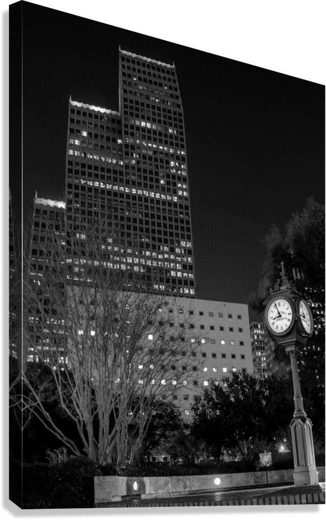 downtown houston sweeney clock  vertical 3281 Swe Canvas Print