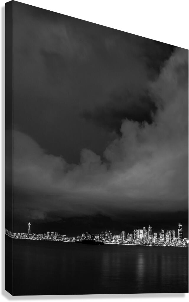 seattle skyline seacrest marina park  vertical 30 Canvas Print