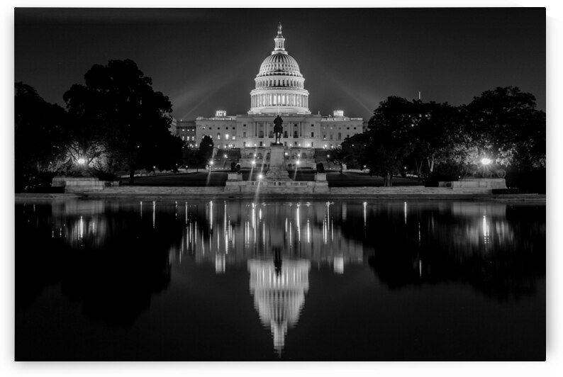 us capitol building at night  horizontal 392 Capi by Black And White