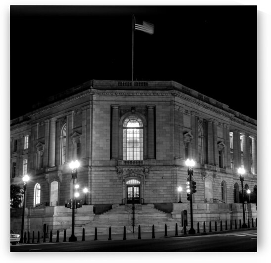 senate russell office building at night  square 2 by Black And White