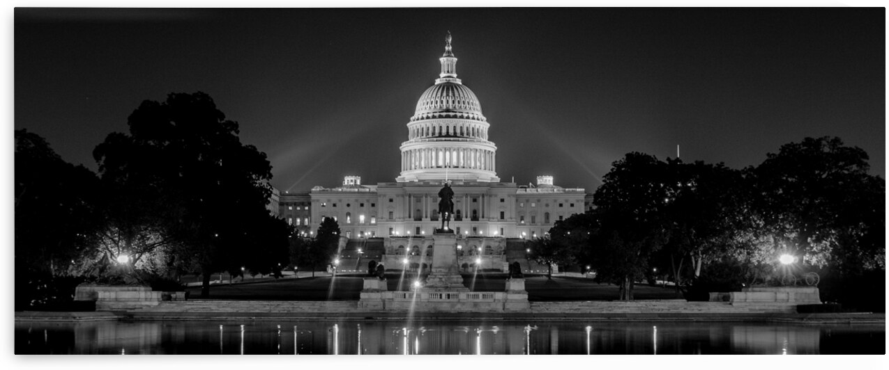 us capitol building at night  panoramic 392 Capit by Black And White
