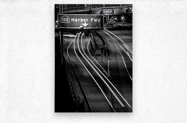 harbor freeway exit ramp sign in LA  vertical 216  Metal print