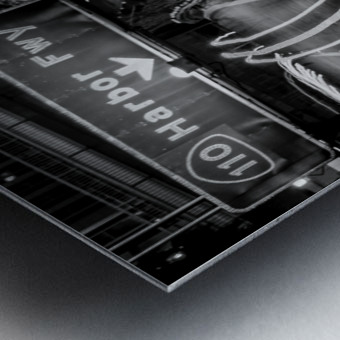 harbor freeway exit ramp sign in LA  vertical 216 Metal print