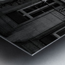 gold joan of arc statue near the louvre  square 2 Metal print