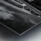 new yankee stadium from train station  square 152 Metal print