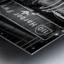 harbor freeway exit ramp sign in LA  vertical 216 Metal print