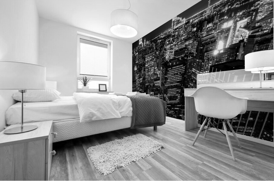 midtown from rockafeller center at night  square Mural print