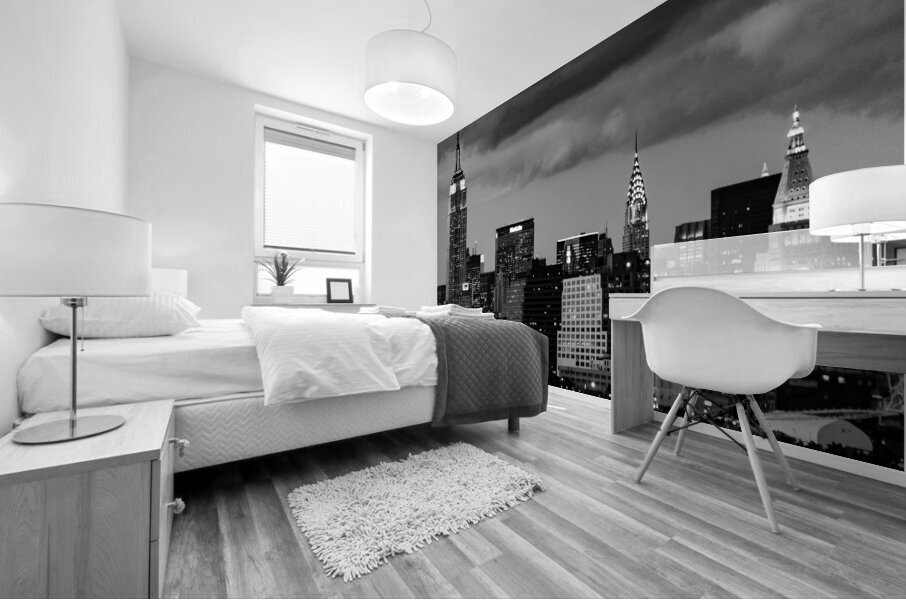 midtown manhattan skyline at dusk  square 371 Mid Mural print