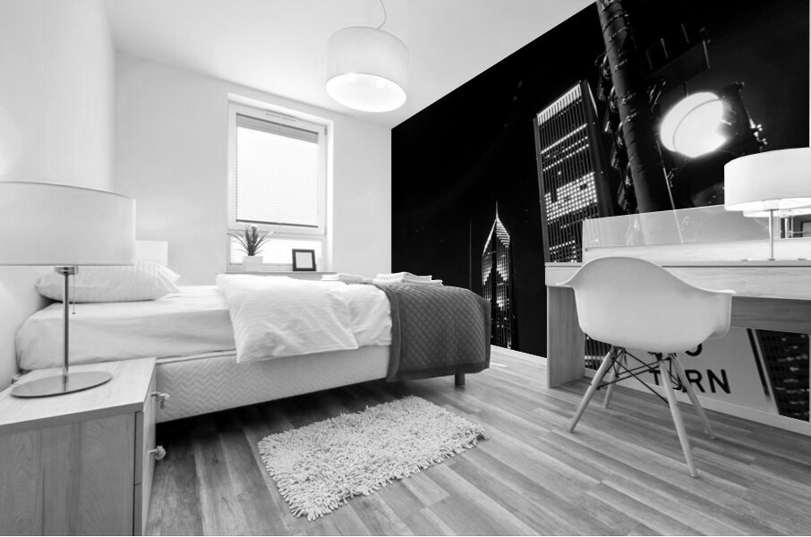 chicago skyline at night from columbus drive  ver Mural print