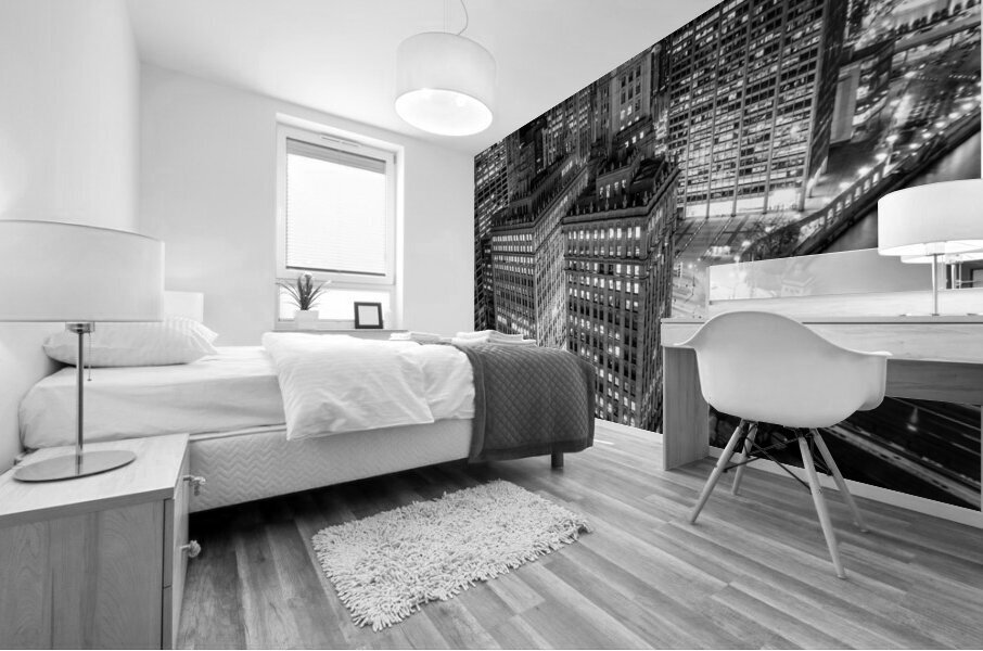 downtown chicago at night  vertical 2567 Deluxe 1 Mural print