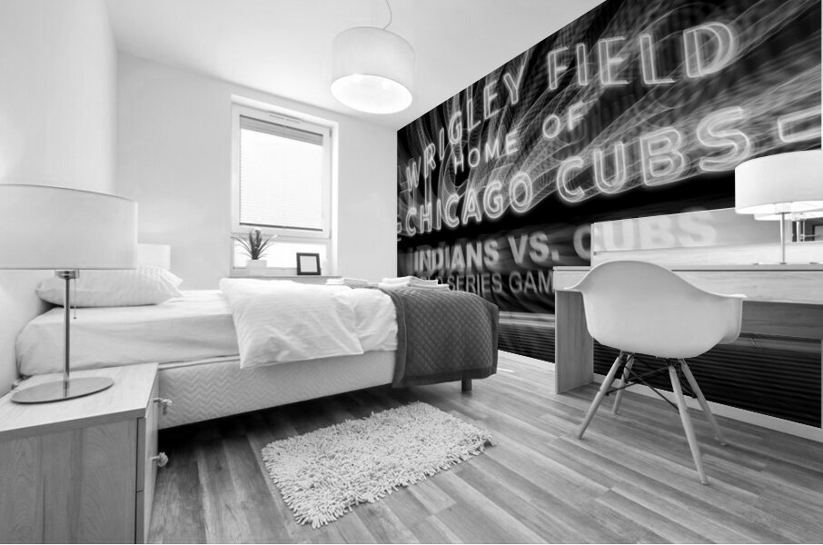 wrigley field sign world series  square 3073 Nort Mural print