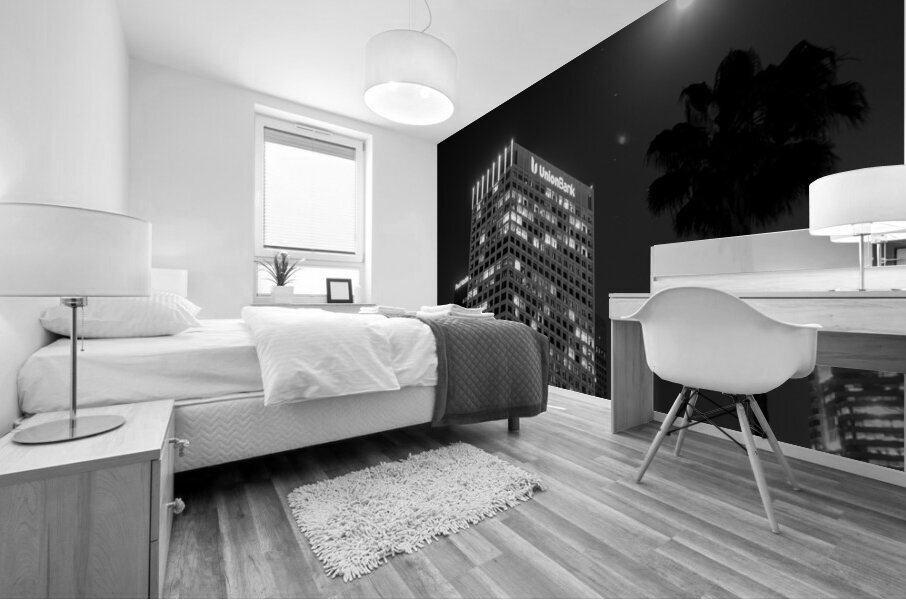 full moon over downtown los angeles  panoramic 27 Mural print