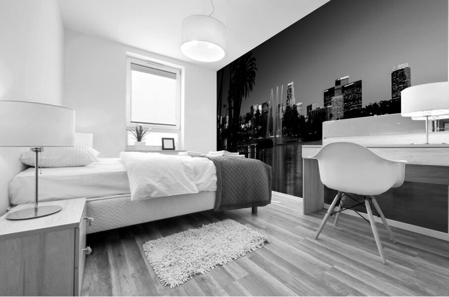 los angeles skyline echo park  horizontal 212 Ech Mural print