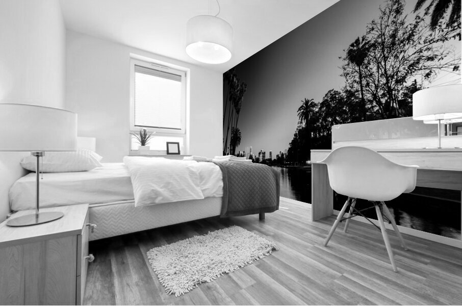 los angeles skyline echo park glendale blvd  hori Mural print