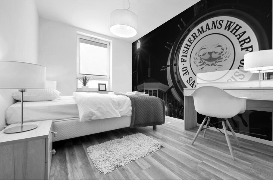 fishermans wharf night  panoramic 2825 Fisherman Mural print