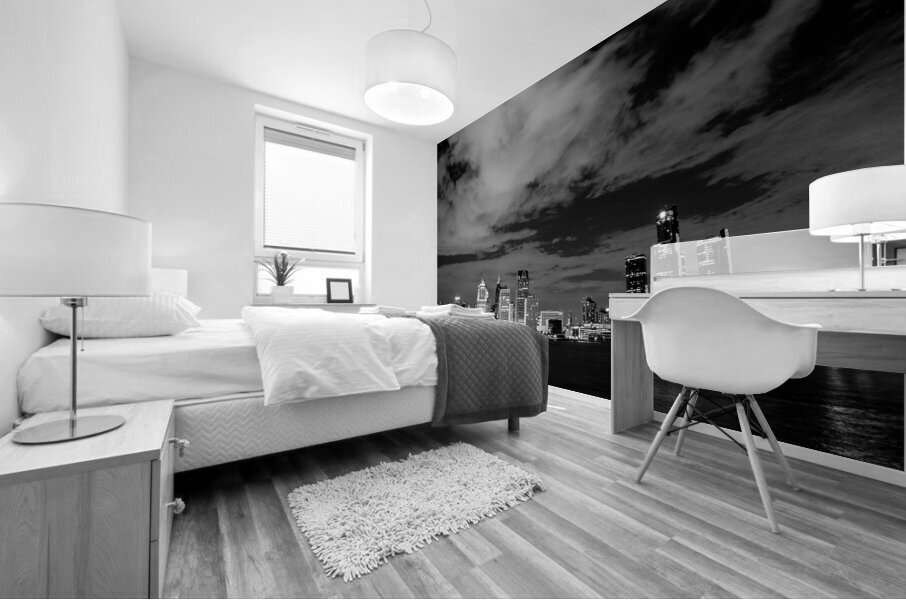 detroit skyline from windsor ontario  horizontal Mural print