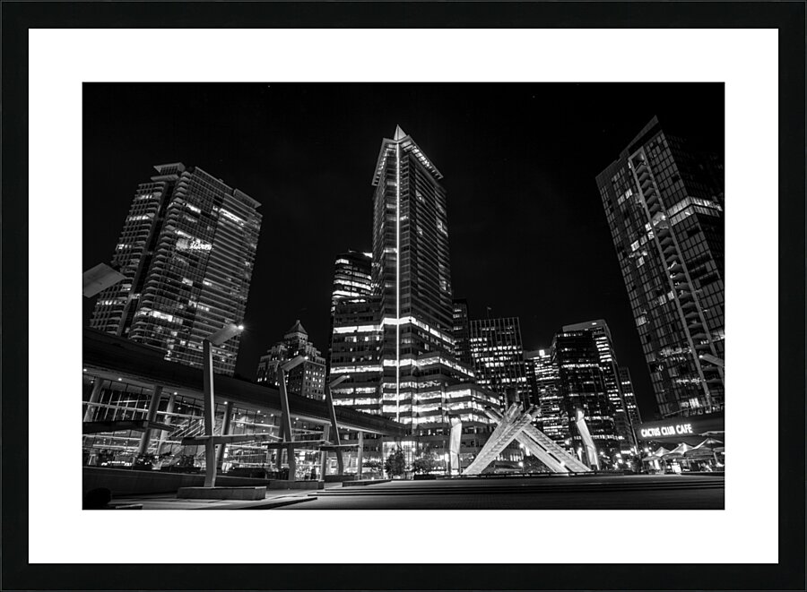 olympic cauldron poole plaza at night  horizontal Picture Frame print