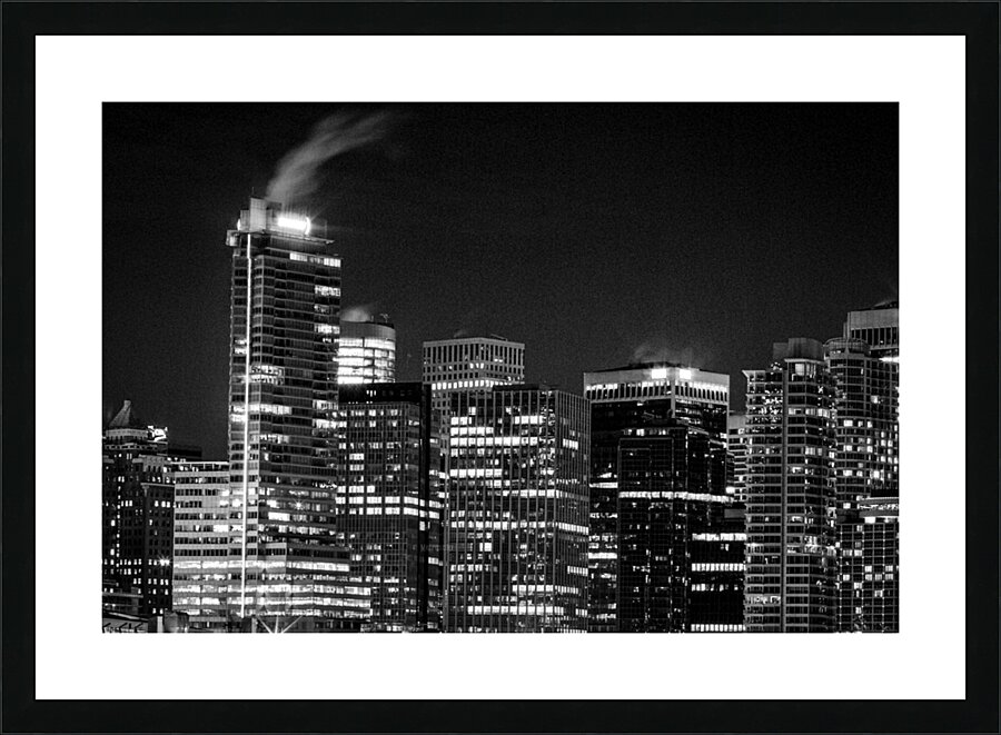 vancouver skyline at night from stanley park  hor Picture Frame print