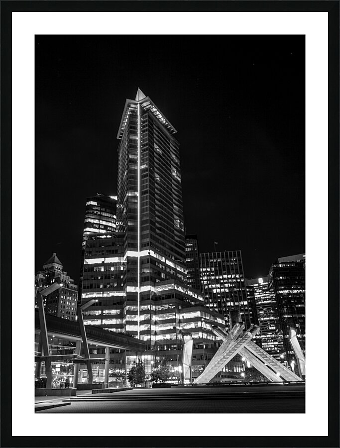 olympic cauldron poole plaza at night  vertical 2 Picture Frame print